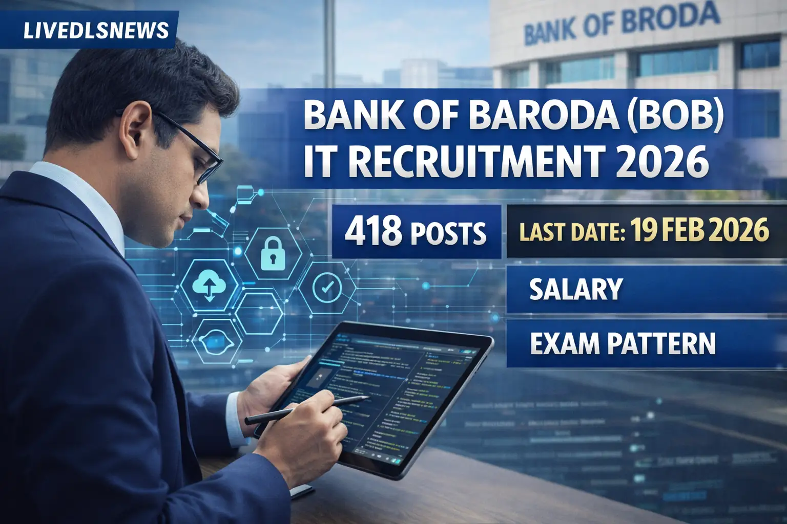 Bank of Baroda (BOB) IT Recruitment 2026 Apply Online (418 Posts) – Last Date 19 Feb, Salary, Exam Pattern