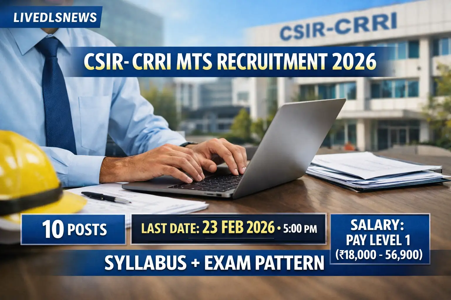 CSIR-CRRI MTS Recruitment 2026 apply online 10 posts last date 23 Feb